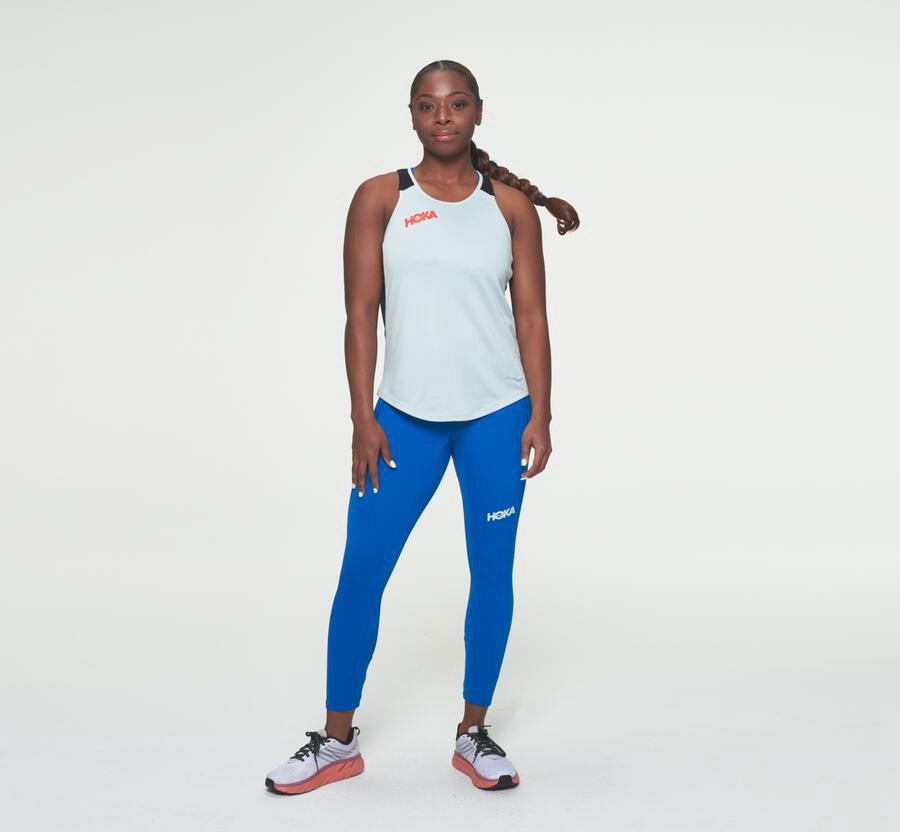 Hoka One One Top Dame - Performance Tank - Blå/Sort - 934718PAY